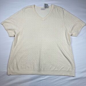 White Stag Cream V-Neck Short Sleeve Sweater
